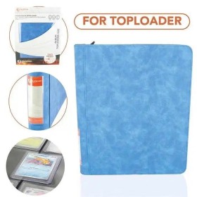 PHOENIX SHIELD TOPLOADER ZIP 9-POCKETS (360 CARDS) LEATHER EFFECT BLEU